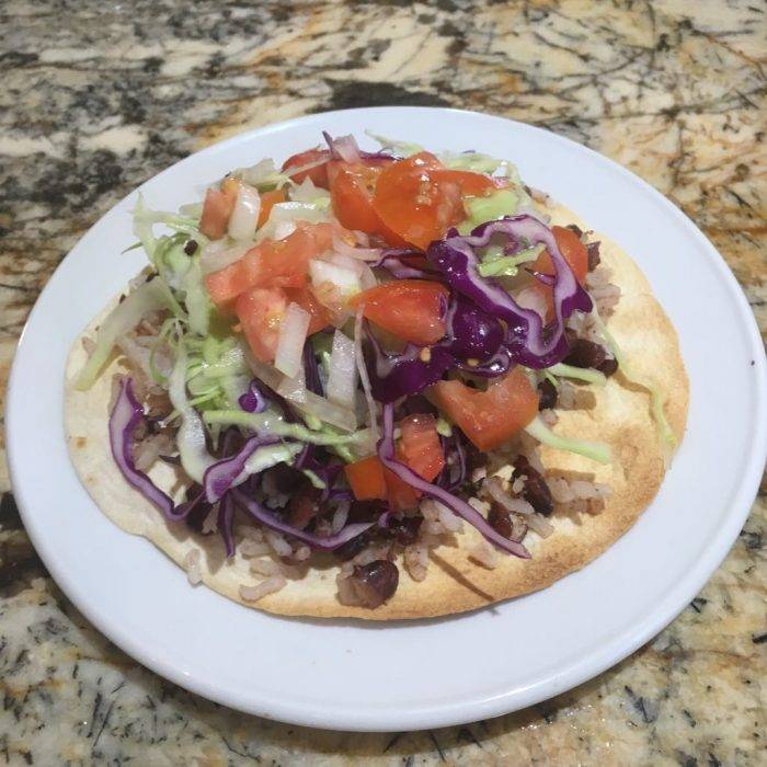 Tostada Rice & Beans - Cut The Crap Kitchen - Costa Rica