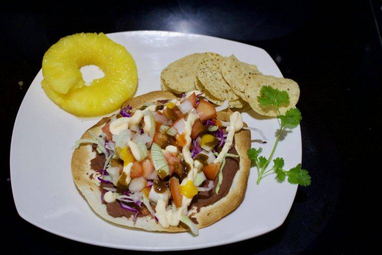 Tostadas with Refried Beans - Cut The Crap Kitchen - Costa Rica